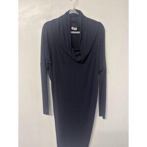 PLANET by Lauren G Dress Women's 1 Navy Blue Cowl Neck‎ 3/4 Sleeves  Stretch #49
